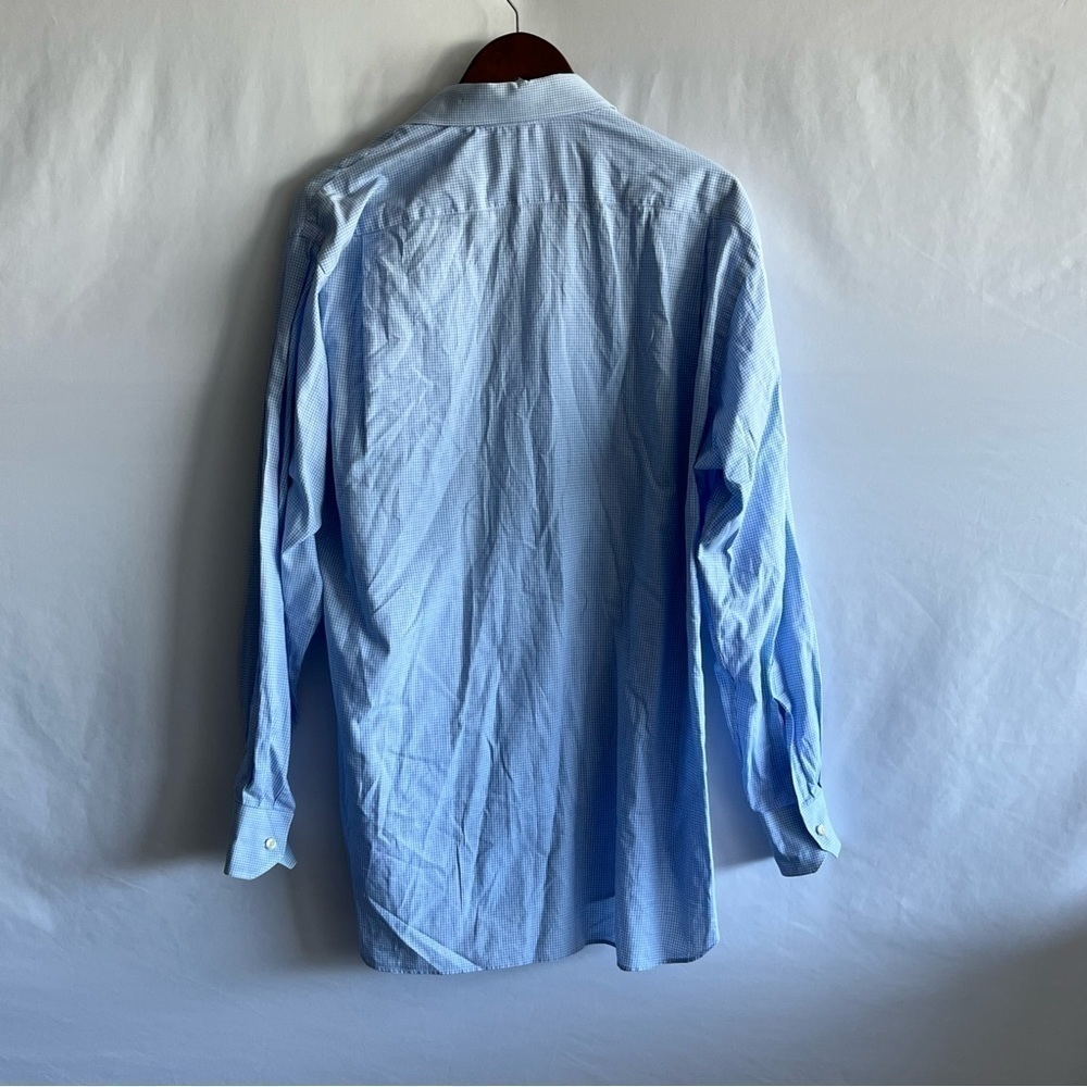 John W. Nordstrom Blue Gingham Long Sleeve Button Down Shirt - Picture 6 of 6